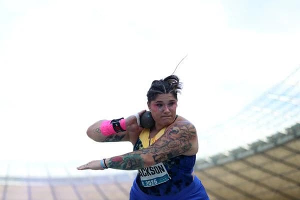 Jackson breaks North American shot put record with 21.02m in Berlin