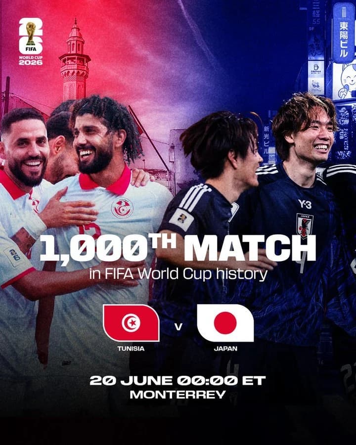 Japonia a învins Tunisia, scor 4-0, în meciul 1.000 din istoria Cupei Mondiale. Partida a fost arbit