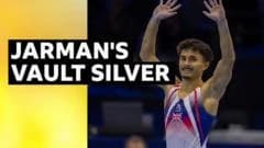 Jarman wins historic second Worlds silver in vault final