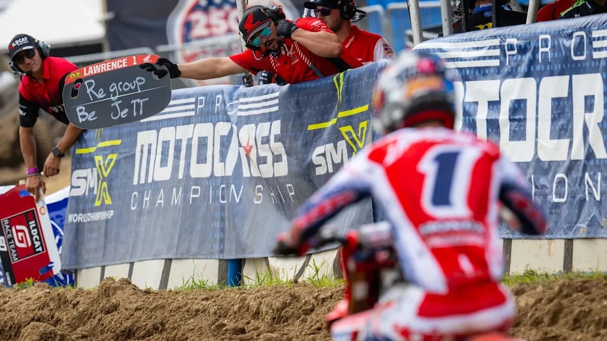 Jett Lawrence wins 450 Washougal Moto 1 with a return to championship form