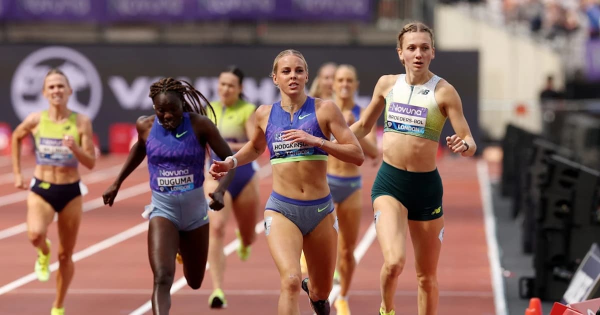 Keely Hodgkinson pips Femke Broeders-Bol in thrilling women’s 800m at London Diamond League 2026
