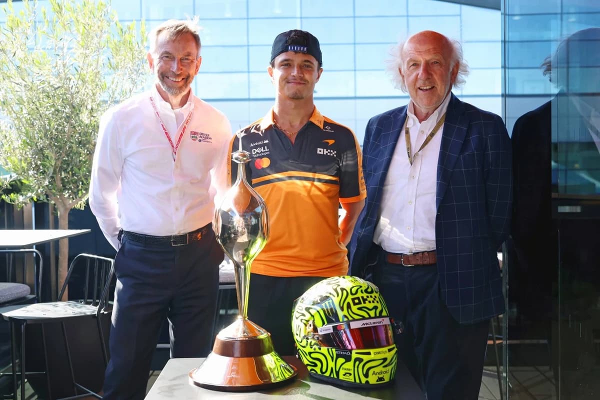 Lando Norris receives coveted Motorsport UK Hawthorn Trophy at British Grand Prix
