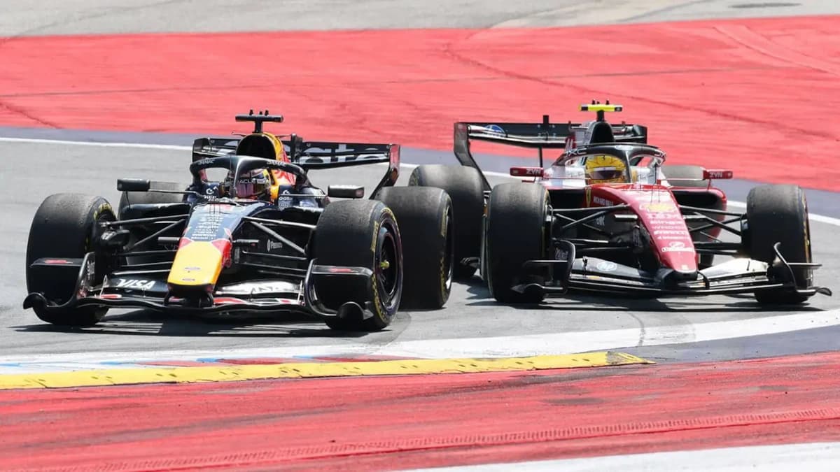 Lewis Hamilton and Max Verstappen exchange views after Austria battle