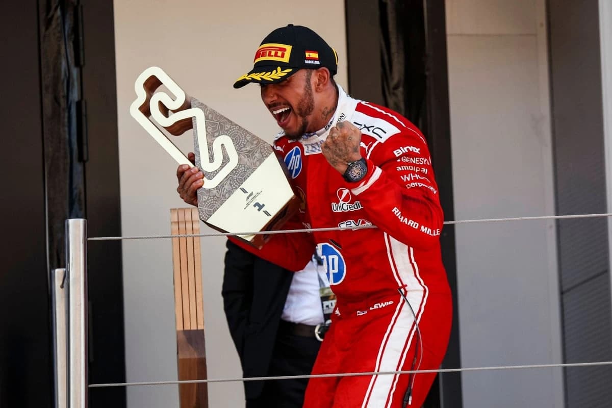Lewis Hamilton issues fighting statement after first Ferrari F1 win