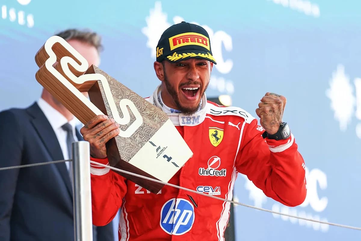 Lewis Hamilton wins his first Formula 1 Grand Prix for Ferrari