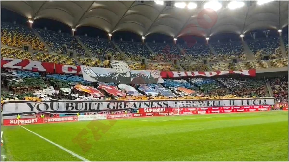LIVE / Atmosferă incendiară în derby-ul Dinamo – Rapid! PCH, scenografie dedicată lui Mircea Lucesc
