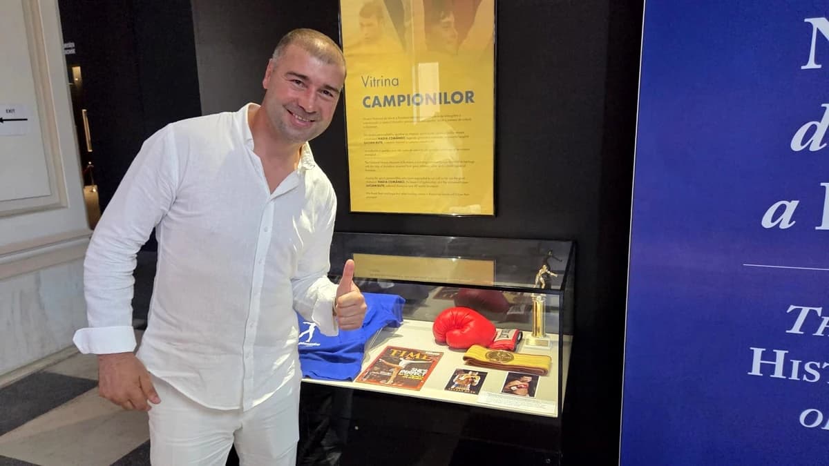Lucian Bute, în Muzeul Național de Istorie: „Sunt onorat să fiu lângă Nadia Comăneci!”. Cadoul inedi