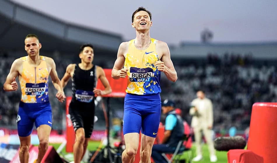 Max Burgin storms to 800m victory at the Diamond League in Rabat
