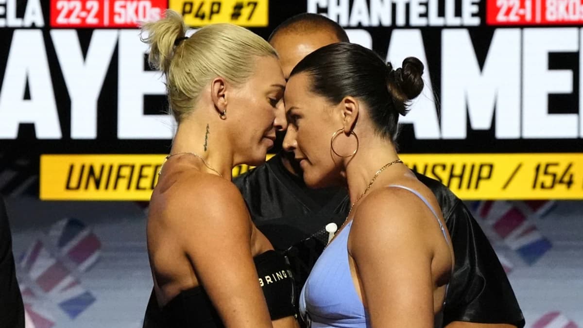 Mayer vs Cameron: Mikaela Mayer and Chantelle Cameron split by security after clashing at fiery weig
