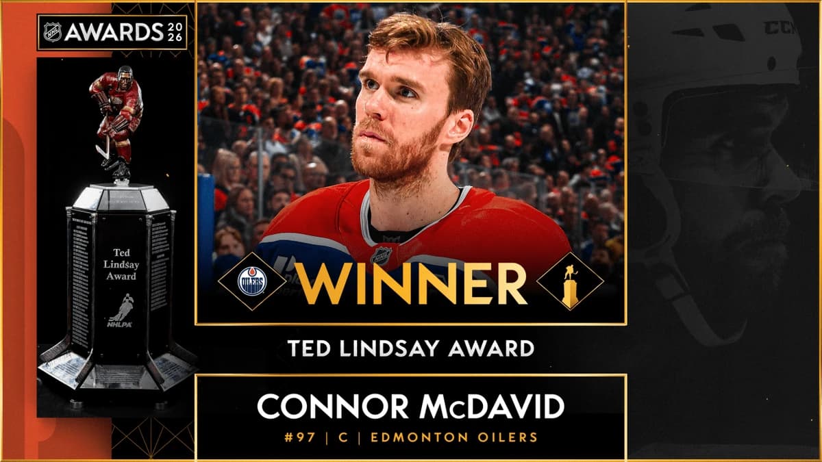 McDavid of Oilers surprised on golf course with Ted Lindsay Award