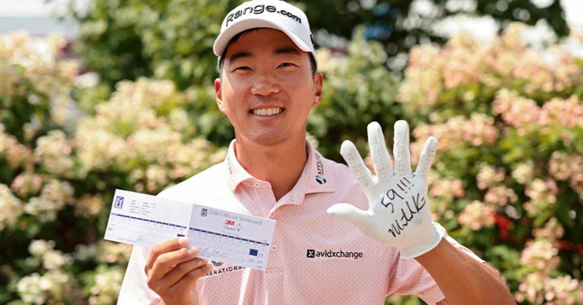 Michael Kim shoots 59 at 3M Open, sinking dramatic birdie at the 18th for history