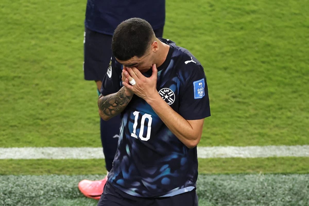 Miguel Almiron becomes first player sent off for covering mouth at World Cup