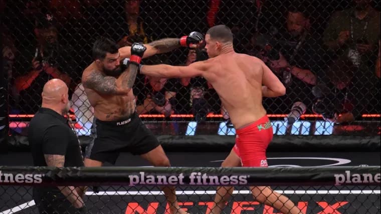 Nate Diaz-Mike Perry result: Fight stopped as Diaz sits in pool of own blood between rounds