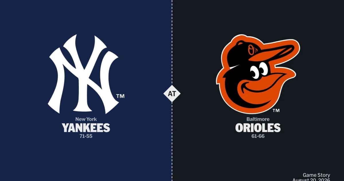 New York Yankees at Baltimore Orioles Game Story, Scores/Highlights - 08/20/2026