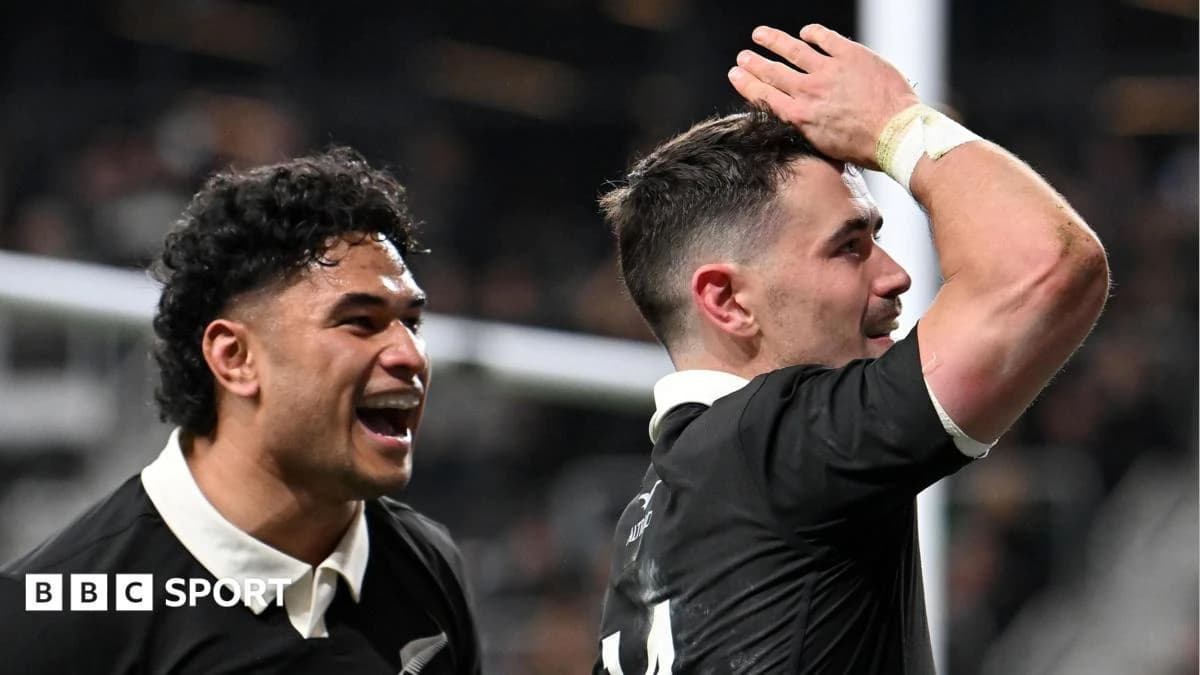 New Zealand 34-32 France: Will Jordan double helps All Blacks win Nations Championship opener