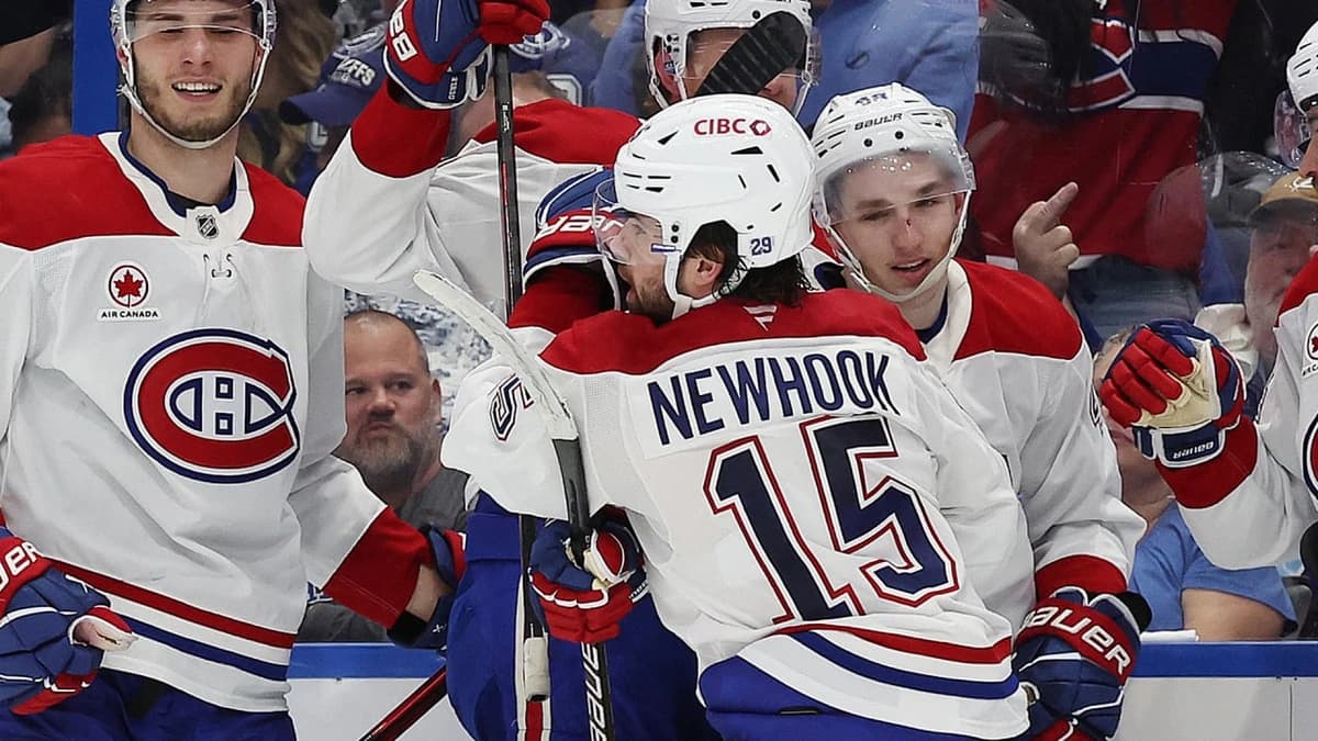 Newhook's highlight-reel midair, backhand, batted in goal wins series for Canadiens
