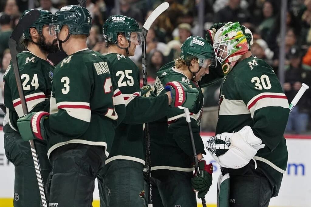 NHL roundup: Wild score 3 in 1st period to halt Knights’ win streak