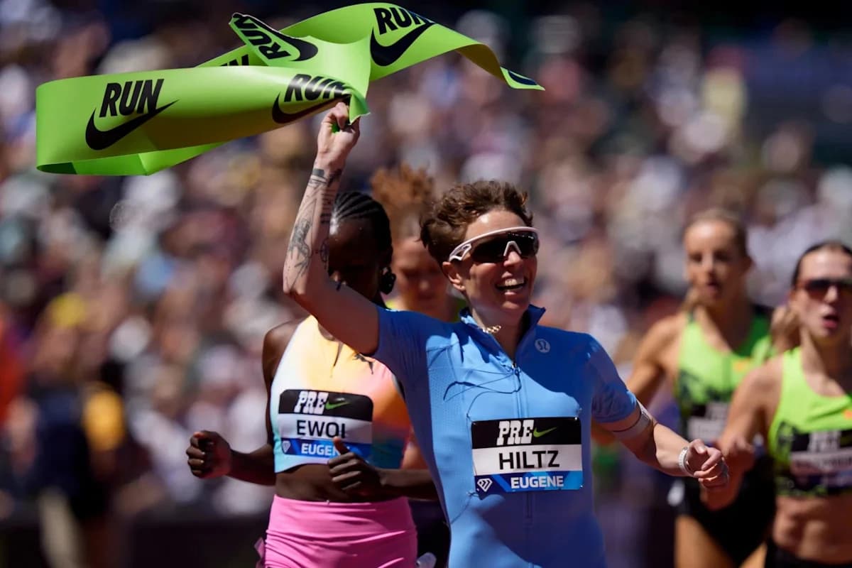 Nikki Hiltz stuns Pre Classic crowd in upset win over Faith Kipyegon