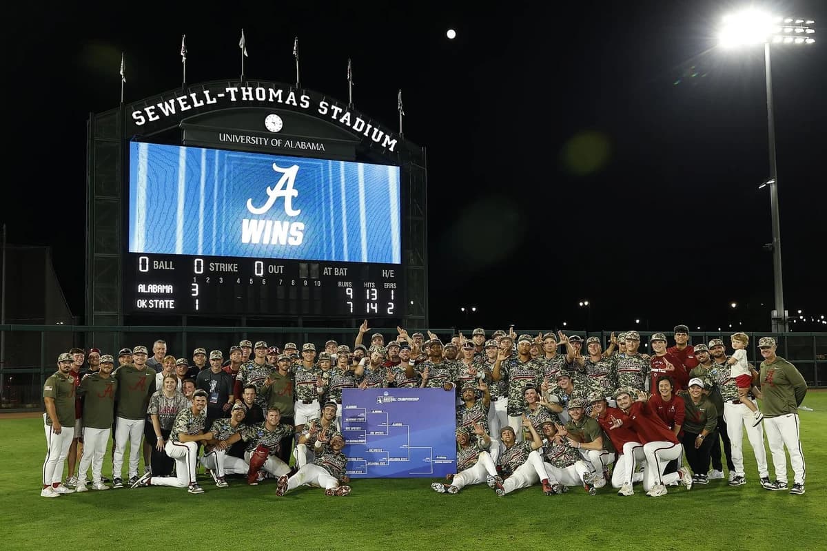 No. 7 Alabama Baseball Advances to Super Regionals After Thrilling 9-7 Win Over Oklahoma State