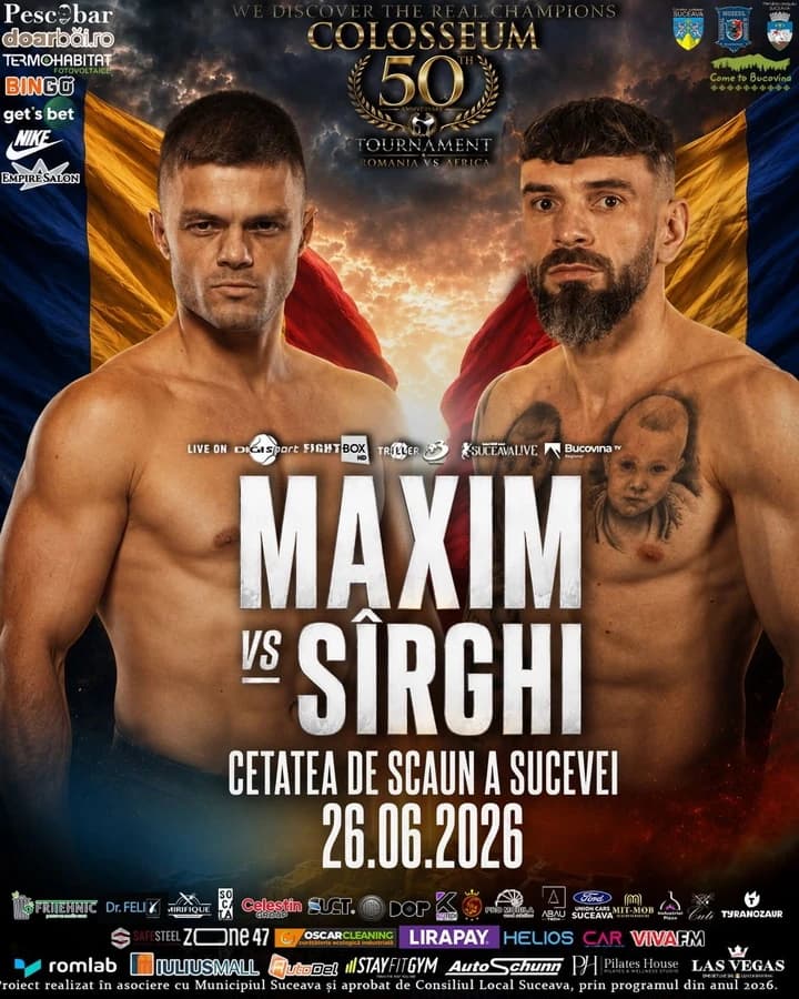Nouă provocare pentru Adrian Maxim: luptă pentru titlu la Colosseum Tournament 50