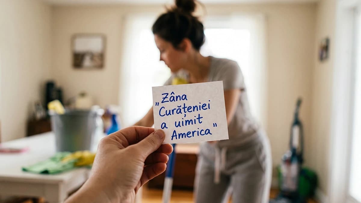 O femeie intrat într-o casă necunoscută, a început să facă curățenie și a lăsat un bilețel pe masă:
