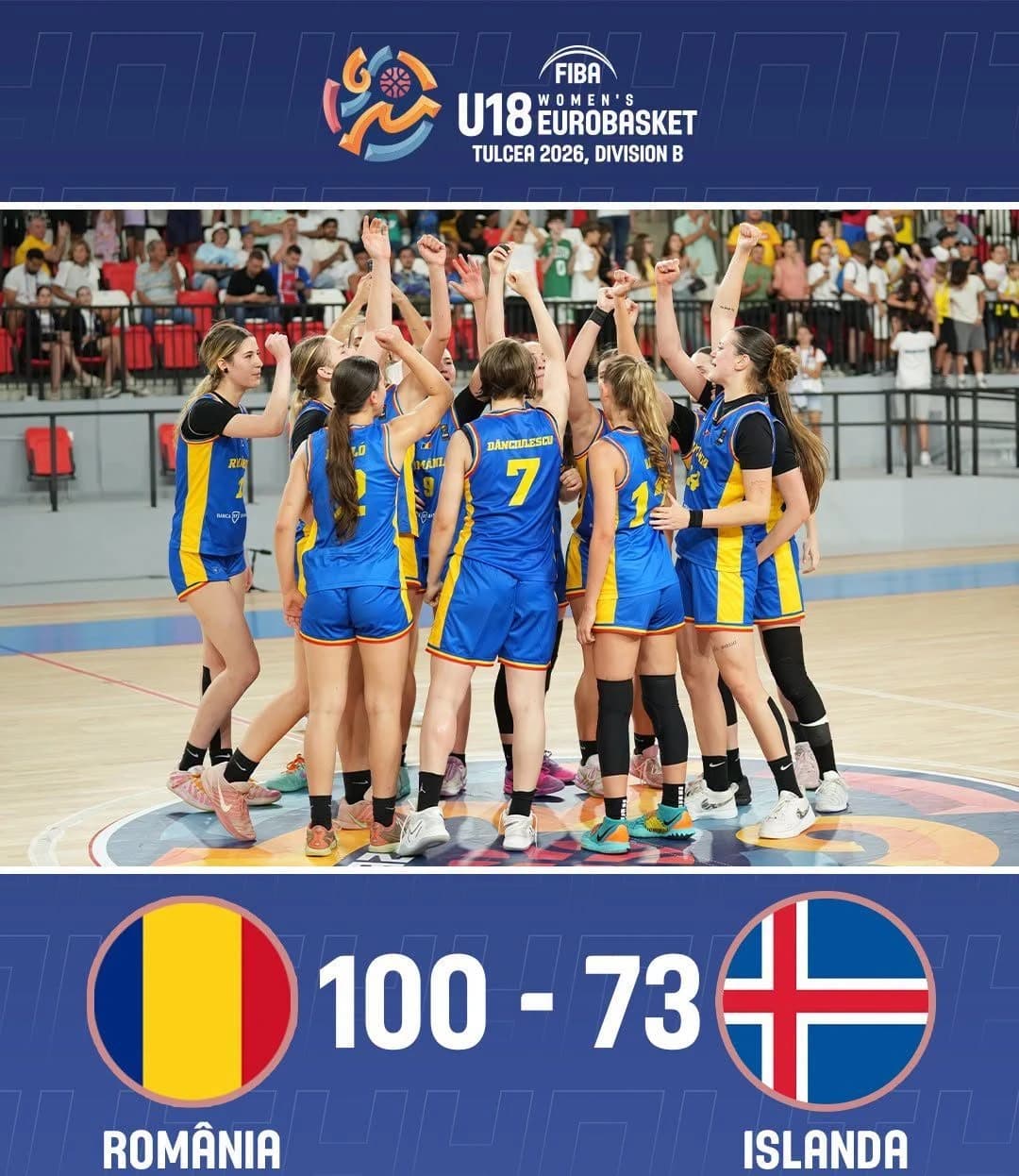 O nouă victorie a naționalei feminine de baschet U18 pe Danubius Arena de la Tulcea
