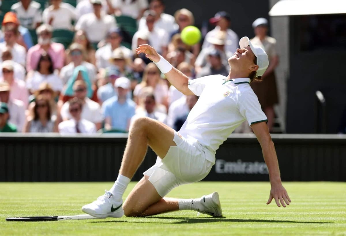 On Wimbledon’s slippery grass, the art of falling is as important as any tennis shot