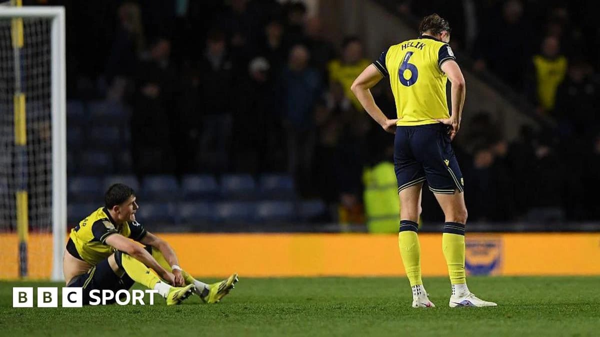 Oxford United relegated to League One after two years in Championship