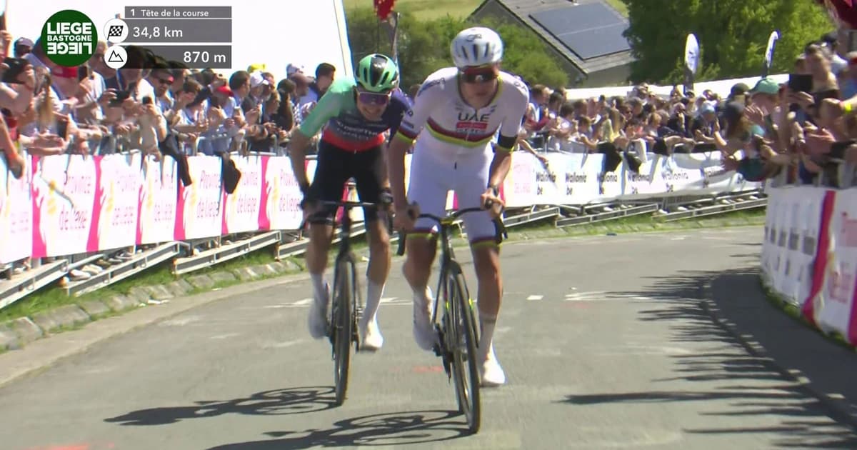 Paul Seixas a rezistat eroic atacului dat de Pogacar pe Cote de la Redoute, în Liege-Bastogne-Liege