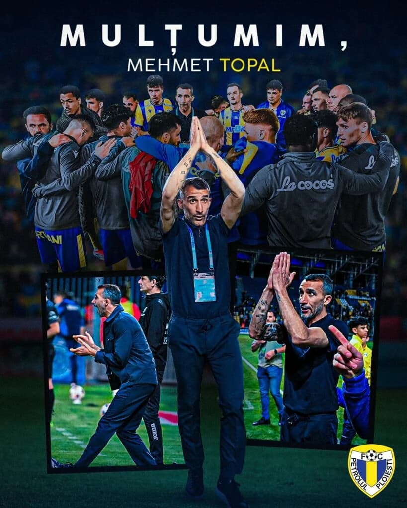 Petrolul Ploiești a anunțat încheierea colaborării cu antrenorul Mehmet Topal