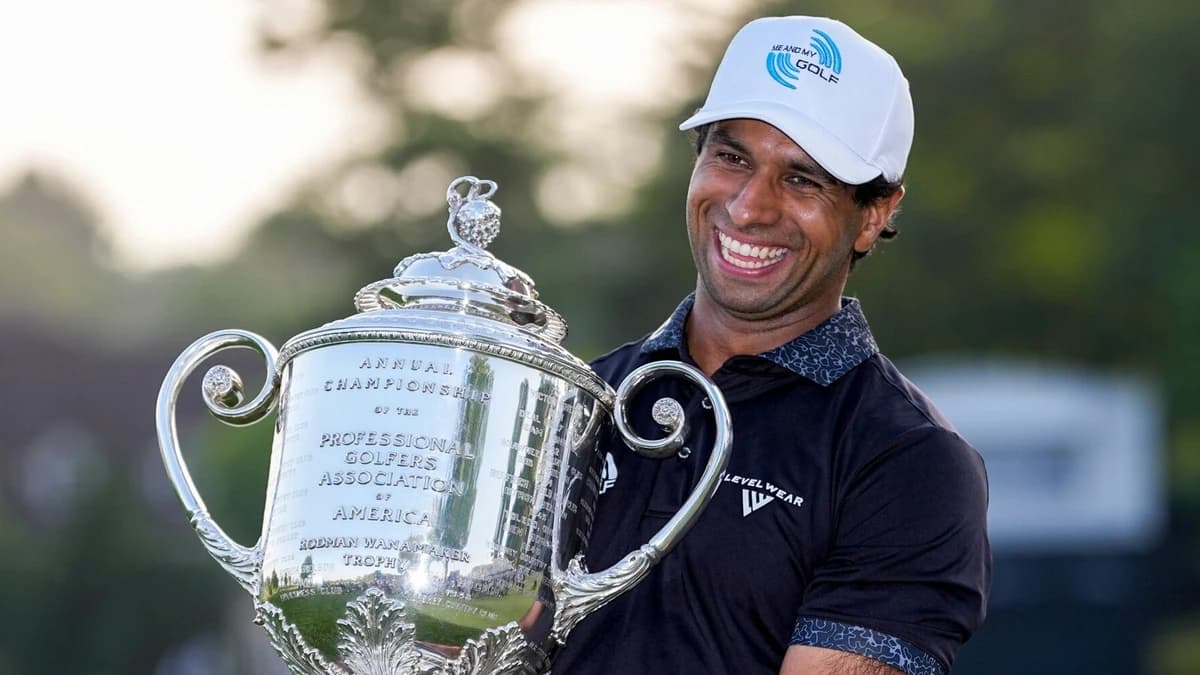 PGA Championship: England's Aaron Rai storms to maiden major with three-shot win over Jon Rahm at Ar