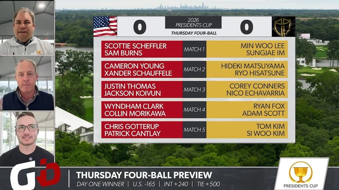Picking Thursday's Four-ball matches at Presidents Cup