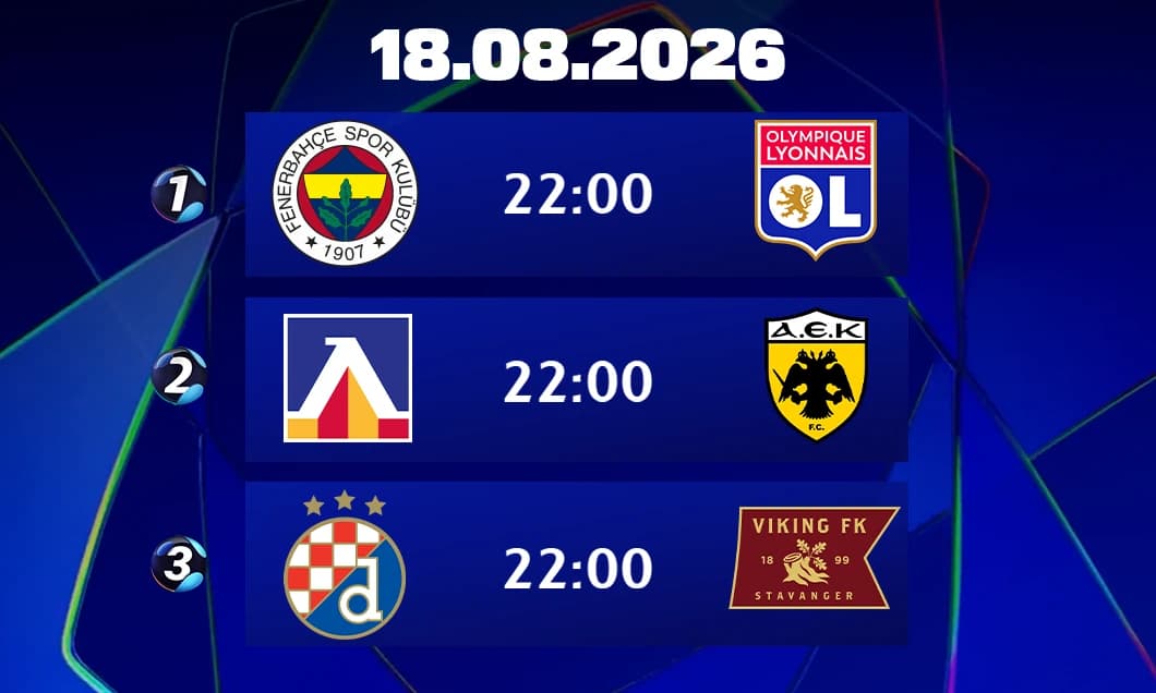 Play-off-urile UEFA Champions League: Fenerbahce - Lyon / Levski - AEK / Zagreb - Viking, de la 22:0