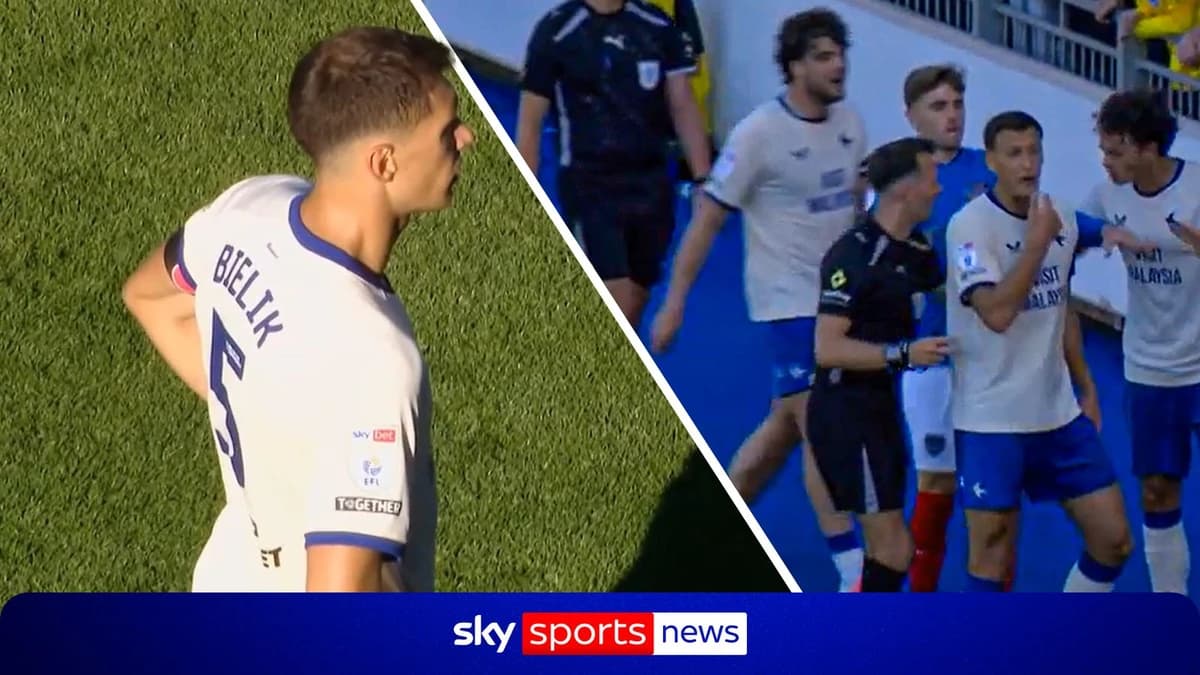 Portsmouth vs Cardiff: Championship game halted as Krystian Bielik involved in incident with Pompey