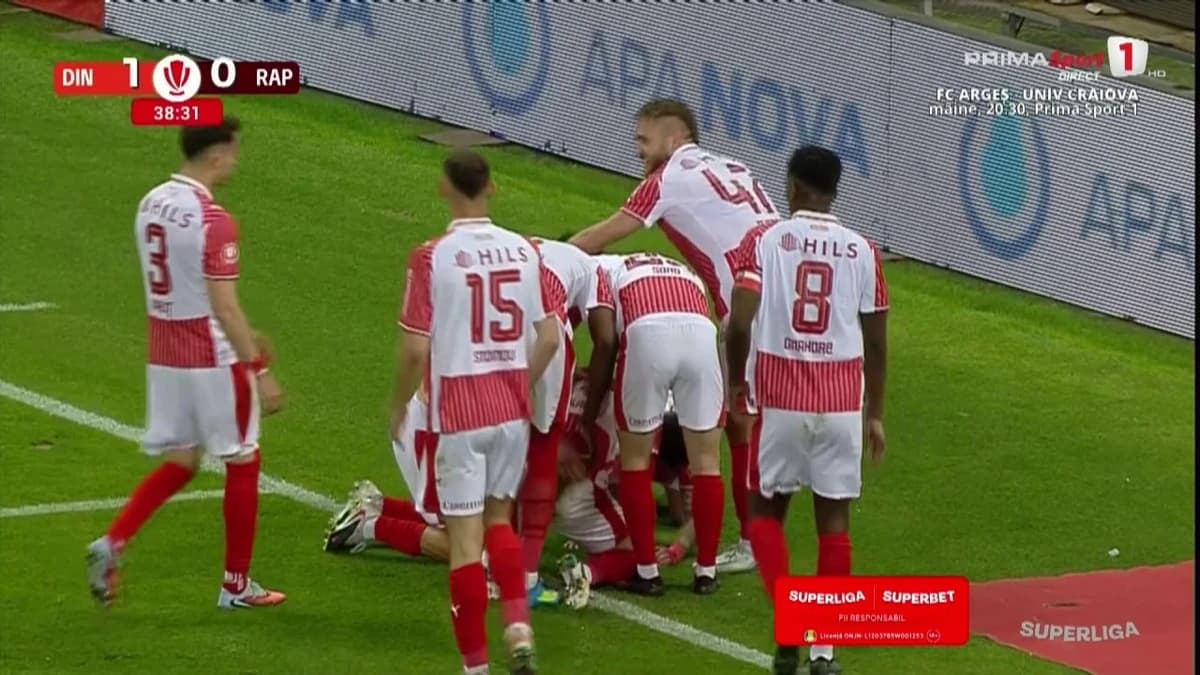 PrimaSport » Dinamo - Rapid. „Câinii roșii” deschid scorul după o gafă uriașă a debutantului Adrian