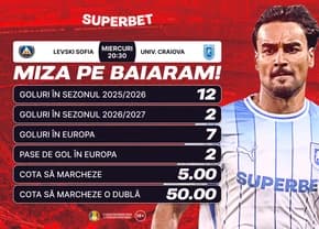 Primul examen greu. Miza pe Baiaram în Levski - Universitatea Craiova?
