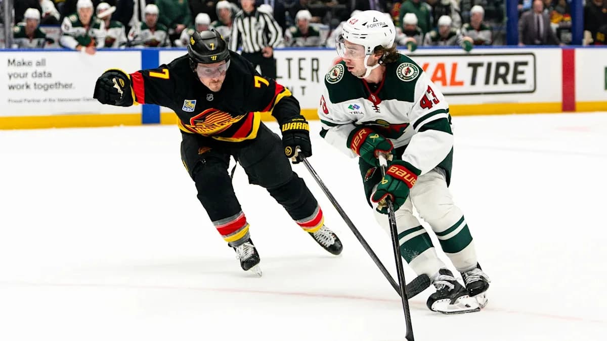 Quinn Hughes has a goal and an assist in his Vancouver return in Wild's 4-2 victory
