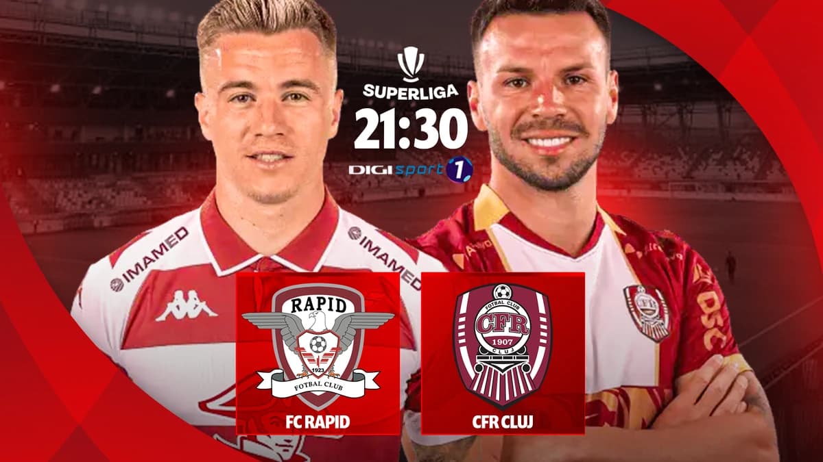 Rapid - CFR Cluj, duminică, 21:30, LIVE VIDEO, Digi Sport 1. Daniel Pancu, față în față cu fosta ech