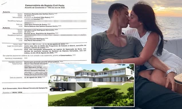 Revealed: Cristiano Ronaldo signed prenup agreement with new wife Georgina Rodriguez, as marriage ce