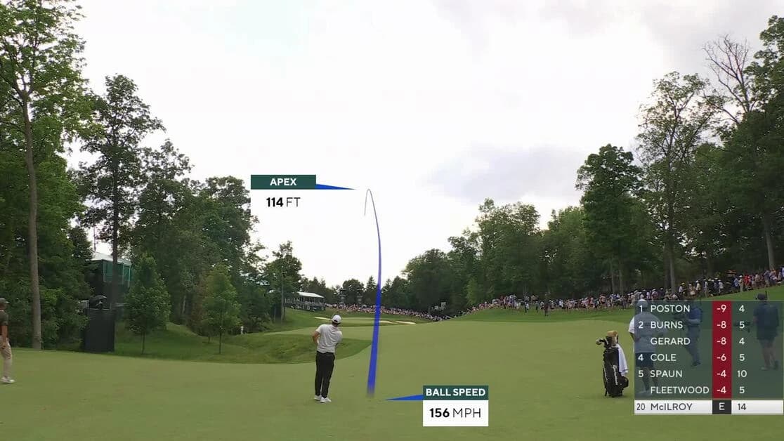 Rory McIlroy reaches par-5 No. 15 in two, makes birdie at the Memorial