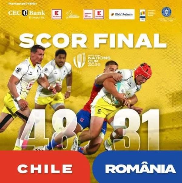 Rugby: România a fost învinsă de Chile, scor 48-31, în primul meci din World Rugby Nations Cup