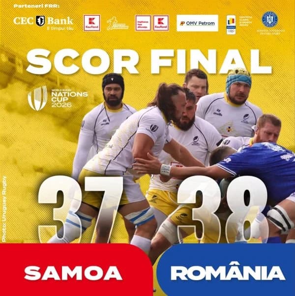 Rugby: România – Samoa 38-37 și primul succes în Cupa Naţiunilor