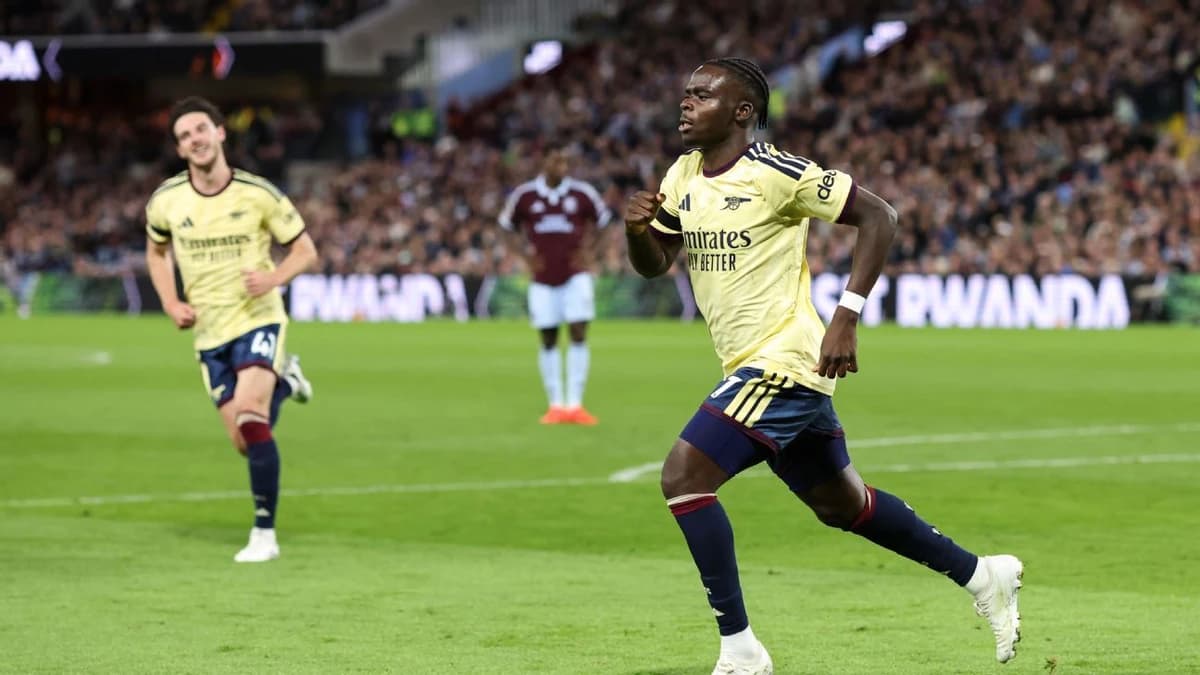 Saka scores as Arsenal beat Villa in tight affair