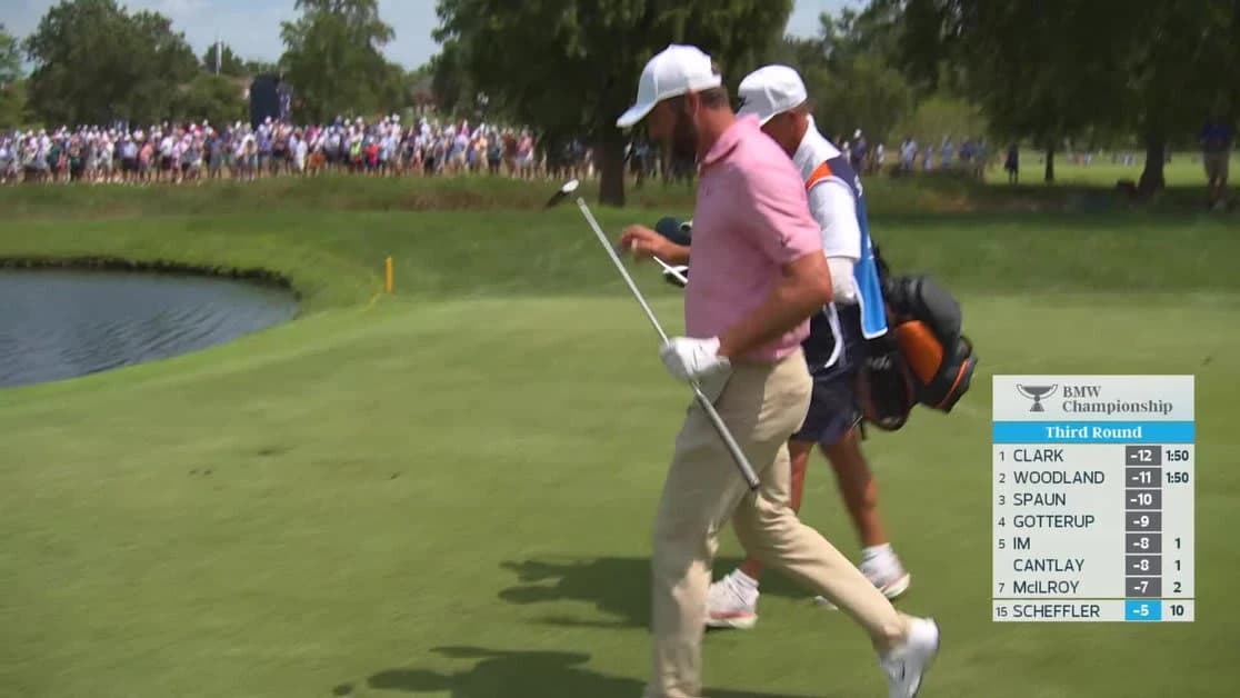 Scottie Scheffler gets up-and-down from 59 yards for birdie on No. 11 at BMW Championship