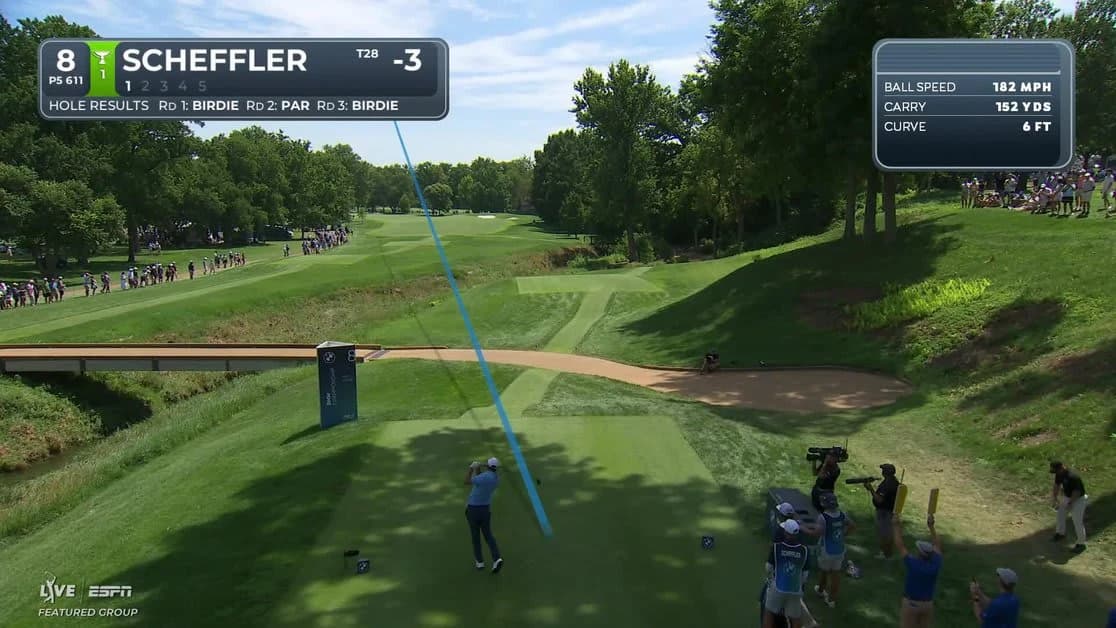 Scottie Scheffler holes 41-foot shot for eagle on No. 8 at BMW Championship