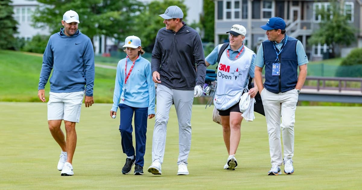 Scottie Scheffler welcomed to Minnesota by playing with Vikings coach Kevin O’Connell in 3M Open pro