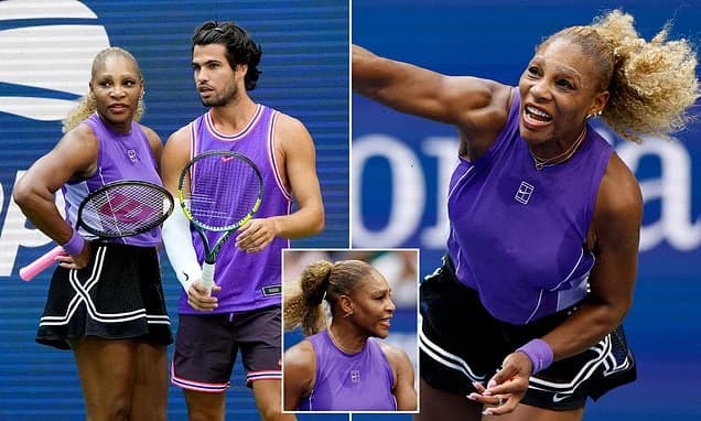 Serena Williams makes spectacular return to US Open as she teams up with Carlos Alcaraz in mixed pow