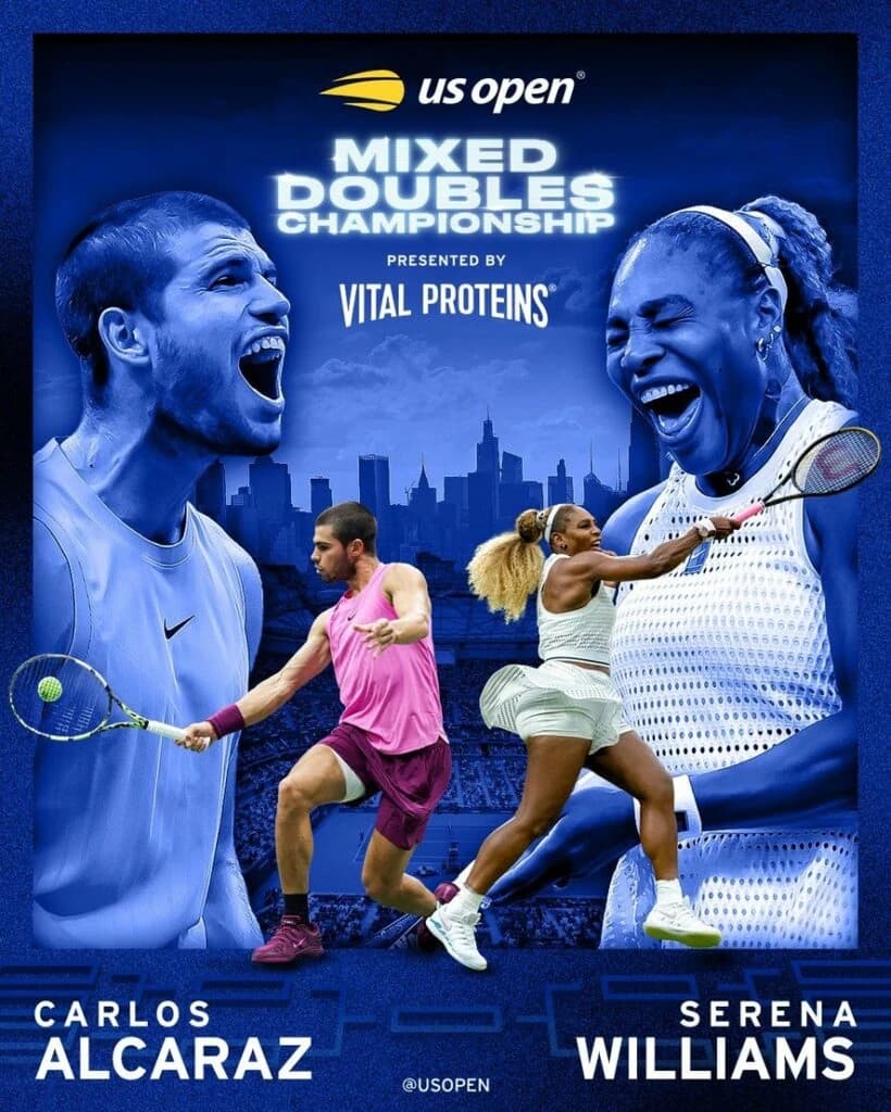 Serena Williams revine la US Open într-o echipă-surpriză cu Carlos Alcaraz. Cei doi vor juca împreun