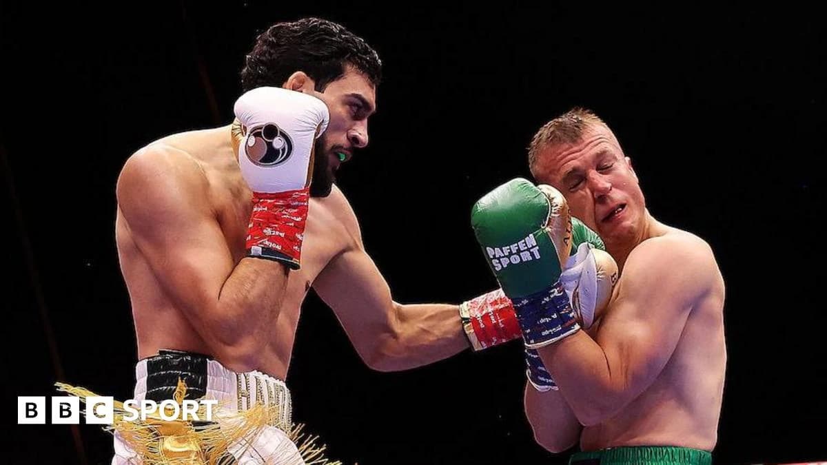 Sheeraz vs Begic: Briton wins super-middleweight title with stoppage win