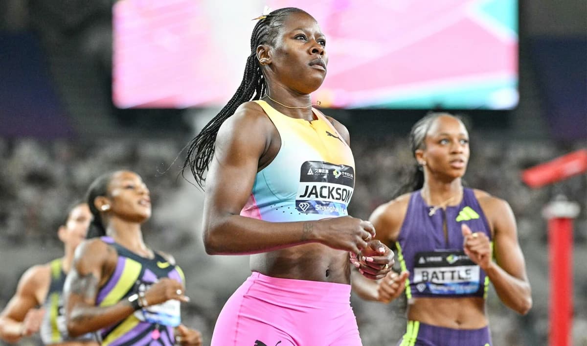 Shericka Jackson lays down marker with 200m win in Shanghai
